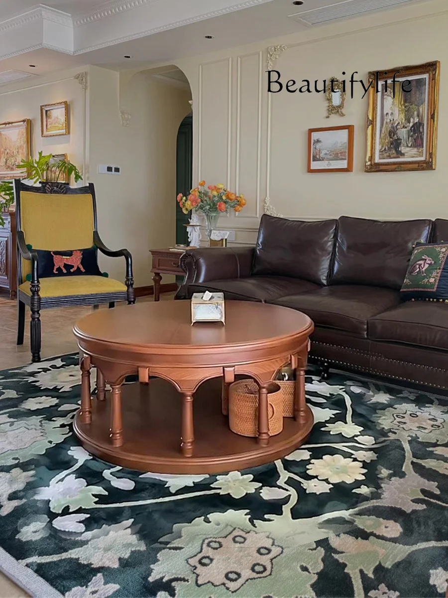 French Retro Solid Wood Simplicity Coffee Table Ash Wood Small Apartment Living Room round Coffee Table
French Retro Solid Wood Simplicity Coffee Table Ash Wood Small Apartment Living Room round Coffee Table