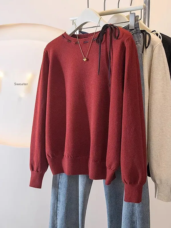 Длинный вязаный свитер с красным узлом, женский зимний зимний свитер большого размера, милый топ Agel, корейский свободный крой, удобный
Длинный вязаный свитер с красным узлом, женский зимний зимний свитер большого размера, милый топ Agel, корейский свободный крой, удобный