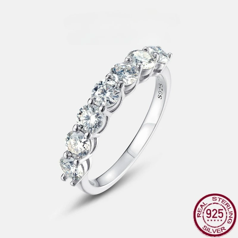 New S925 pure silver moissanite single row diamond inlaid with colorful jewelry, layered finger ring, simple wedding jewelry
New S925 pure silver moissanite single row diamond inlaid with colorful jewelry, layered finger ring, simple wedding jewelry