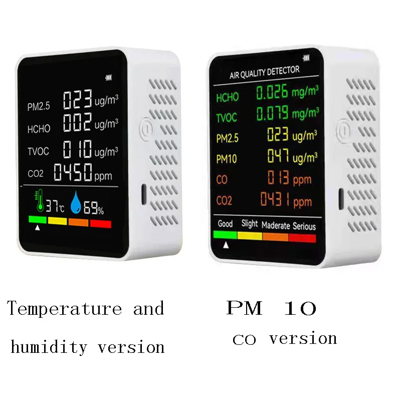 6 In 1 Air Quality Detector PM2.5 PM10 HCHO TVOC CO CO2 Formaldehyde Monitor LCD Display Home Air Quality Tester
6 In 1 Air Quality Detector PM2.5 PM10 HCHO TVOC CO CO2 Formaldehyde Monitor LCD Display Home Air Quality Tester