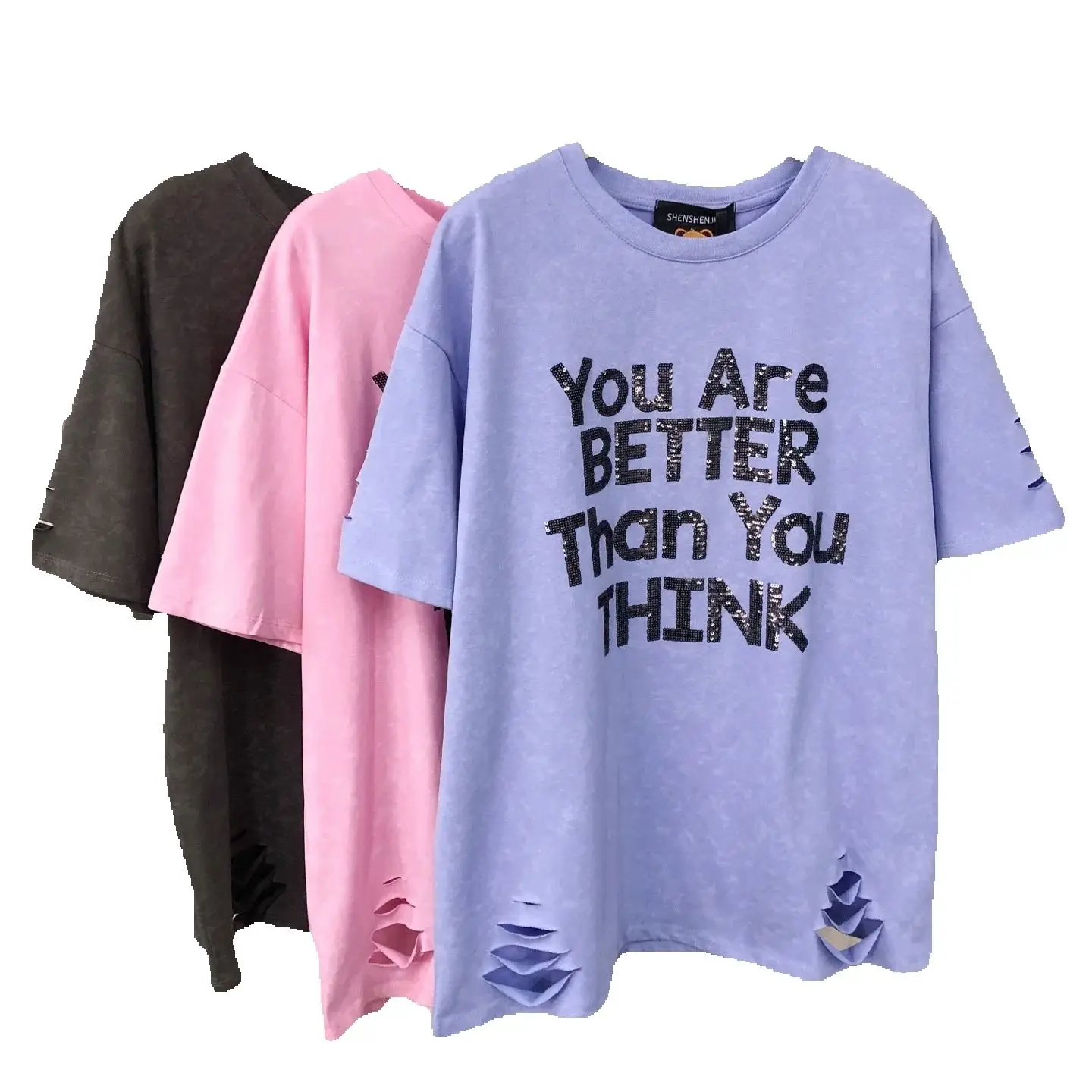 American Street Sequins Letter Hole Short Sleeve T-shirt All-match O-neck Oversize Pullover Top Mid-long Casual Women Cotton Tee
American Street Sequins Letter Hole Short Sleeve T-shirt All-match O-neck Oversize Pullover Top Mid-long Casual Women Cotton Tee