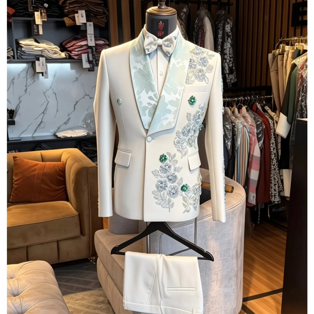 Luxury Rhinestones Men Suits Slim Fit Customized Groom Best Man Wedding Party Tuxedos 3 Pieces Sets Male Blazers Traies Dehombre
Luxury Rhinestones Men Suits Slim Fit Customized Groom Best Man Wedding Party Tuxedos 3 Pieces Sets Male Blazers Traies Dehombre