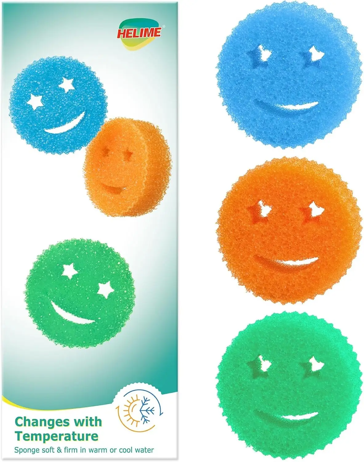 Smart Sponge: Firm in Cold, Soft in Warm - Non-Scratch, Odor Resistant, 3-Pack for Kitchen & Bath
Smart Sponge: Firm in Cold, Soft in Warm - Non-Scratch, Odor Resistant, 3-Pack for Kitchen & Bath