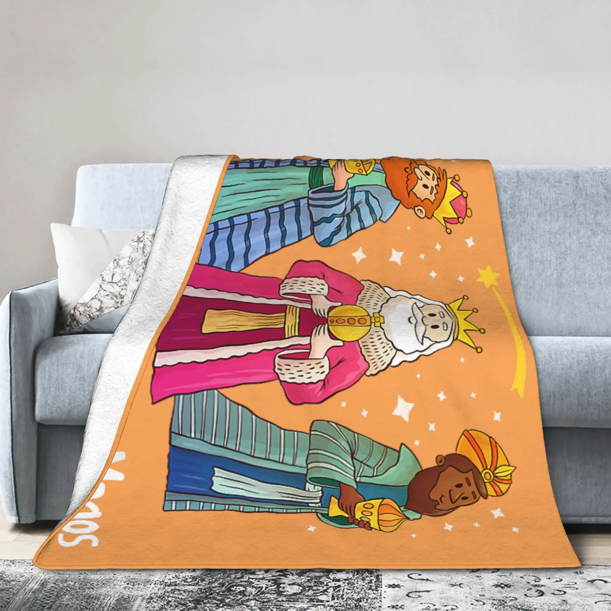 Wise Three Kings Happy Epiphany Flannel Throw Blanket Feliz Dia De Reyes Day Warm Novelty Bedspread for Autumn and Spring
Wise Three Kings Happy Epiphany Flannel Throw Blanket Feliz Dia De Reyes Day Warm Novelty Bedspread for Autumn and Spring