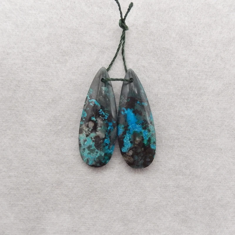 Серьги B&F с хризоколлами, бусины 31x12x4 мм, 4,5 г, специальный узор, полированные камни, принадлежности для изготовления ювелирных изделий, идеальный подарок 
Серьги B&F с хризоколлами, бусины 31x12x4 мм, 4,5 г, специальный узор, полированные камни, принадлежности для изготовления ювелирных изделий, идеальный подарок