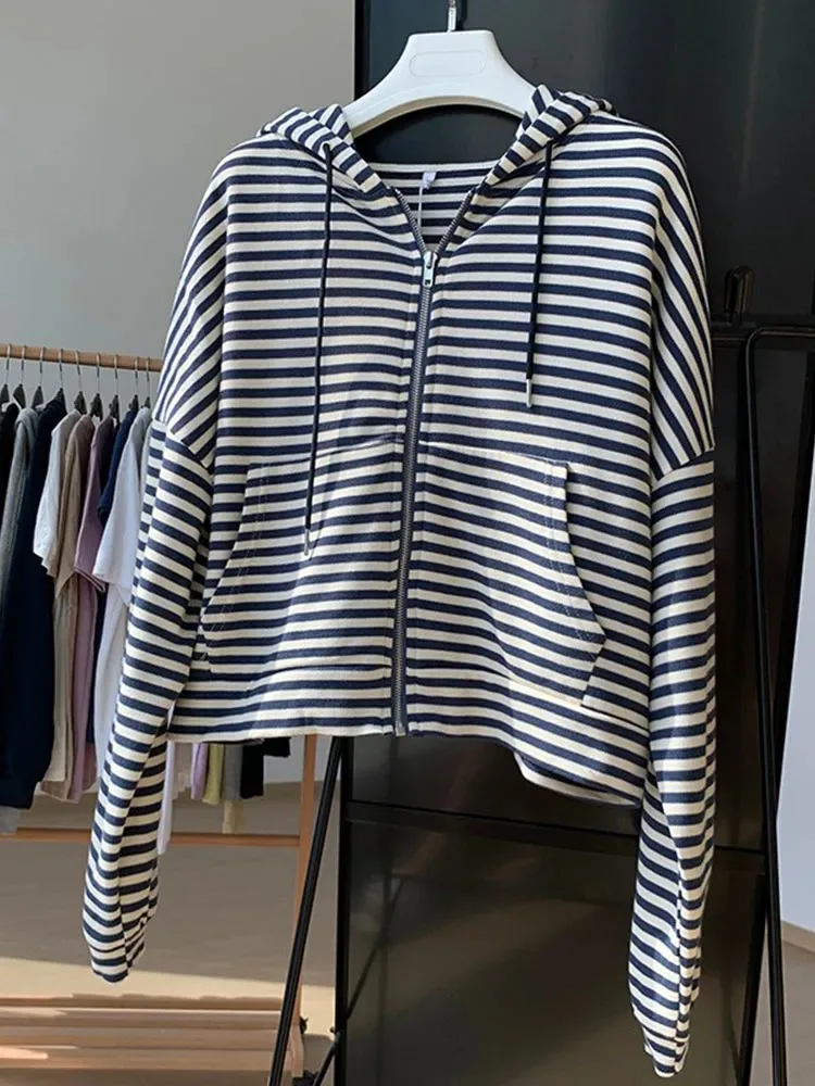 Korean Hoodies Coats 2026 Ropa Mujer Hooded Zipper Striped Sweatshirts Y2k Tops Casual Fashion Hoodie Jackets Women's Clothing
Korean Hoodies Coats 2026 Ropa Mujer Hooded Zipper Striped Sweatshirts Y2k Tops Casual Fashion Hoodie Jackets Women's Clothing