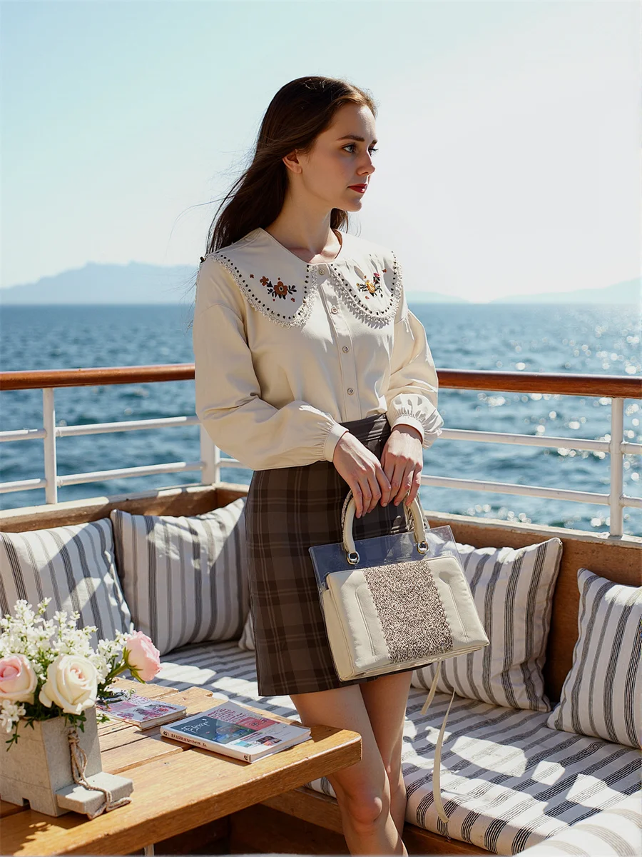 Рубашки для женщин с рукавом-фонариком и воротником «Питер Пэн», хлопковые рубашки на пуговицах с отложным воротником, простой базовый повседневный минималистичный модный женский стиль
Рубашки для женщин с рукавом-фонариком и воротником «Питер Пэн», хлопковые рубашки на пуговицах с отложным воротником, простой базовый повседневный минималистичный модный женский стиль