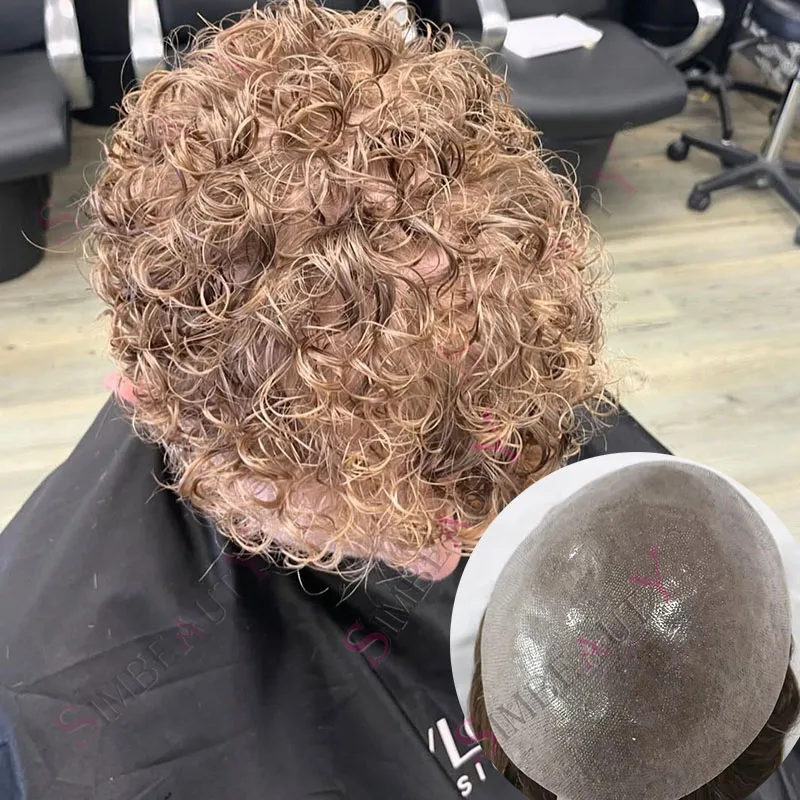 20mm Curly Ash Blonde #20 Men Toupee Human Hair Invisible 0.06mm Full Thin Skin Natural Hairline Men's V-Loop Capillary Prothes
20mm Curly Ash Blonde #20 Men Toupee Human Hair Invisible 0.06mm Full Thin Skin Natural Hairline Men's V-Loop Capillary Prothes