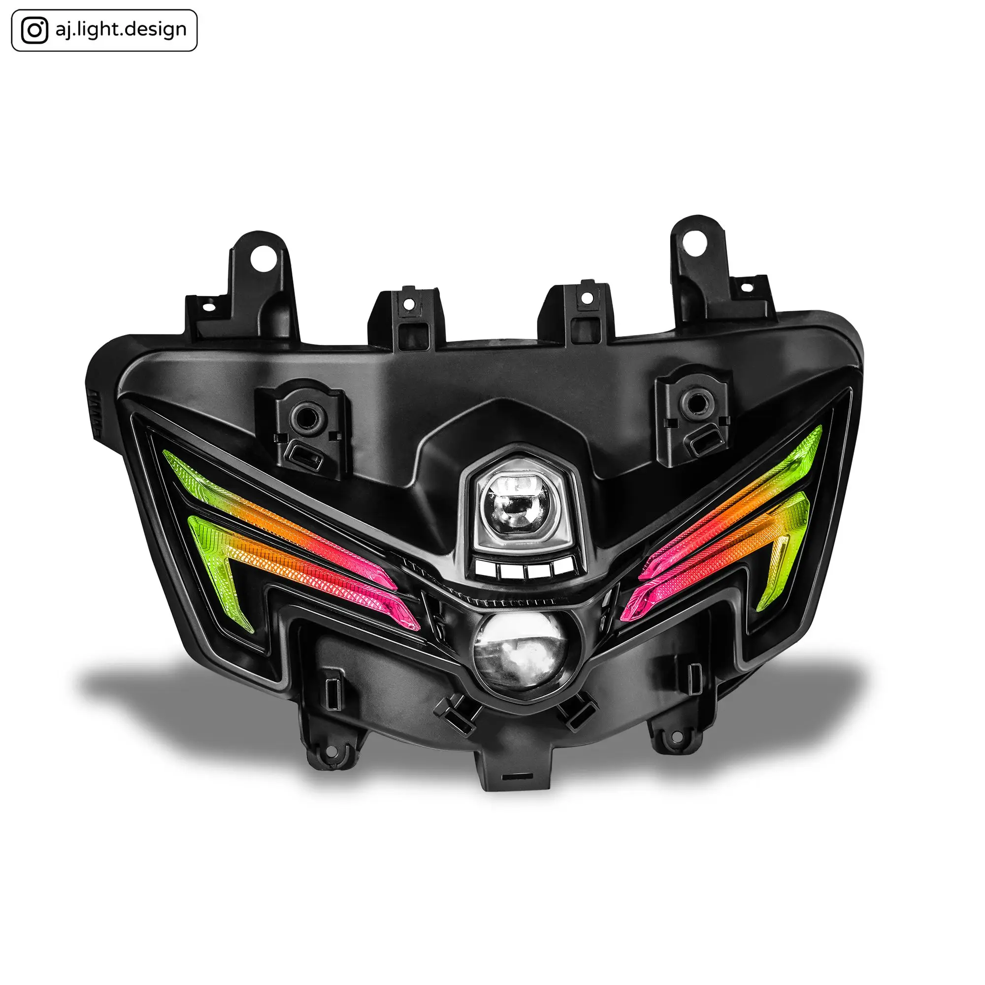 AJ LIGHT DESIGN Taiwan High Quality Performance Motorcycle Accessory Upgrade NMAX Front Headlight RGB Light 2 Lens 12-month
AJ LIGHT DESIGN Taiwan High Quality Performance Motorcycle Accessory Upgrade NMAX Front Headlight RGB Light 2 Lens 12-month