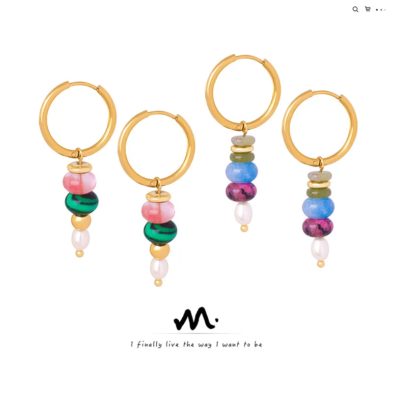 【Mirrordust】Модные универсальные легкие роскошные бусины из натурального камня, подвеска из титановой стали, позолоченные серьги для женщин
【Mirrordust】Модные универсальные легкие роскошные бусины из натурального камня, подвеска из титановой стали, позолоченные серьги для женщин