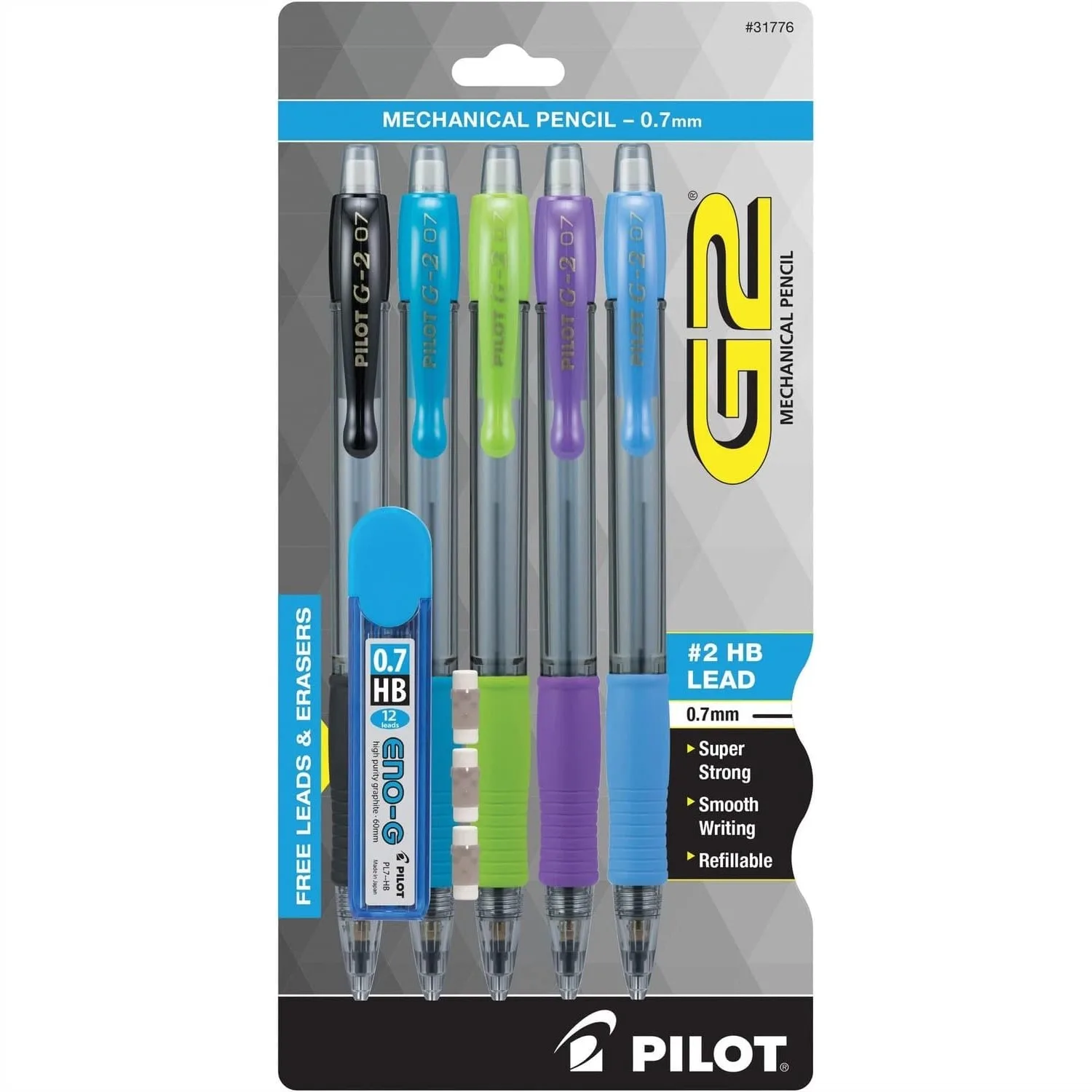 Mechanical Pencil 0.7mm with Eraser, Perfect for Drawing & Writing, Assorted Colors
Mechanical Pencil 0.7mm with Eraser, Perfect for Drawing & Writing, Assorted Colors