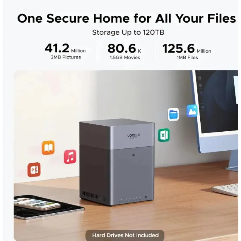 Desktop NAS Support Capacity up to 120TB 8GB LPDDR4X RAM 2.5GbE 4K Network Attached Storag
Desktop NAS Support Capacity up to 120TB 8GB LPDDR4X RAM 2.5GbE 4K Network Attached Storag