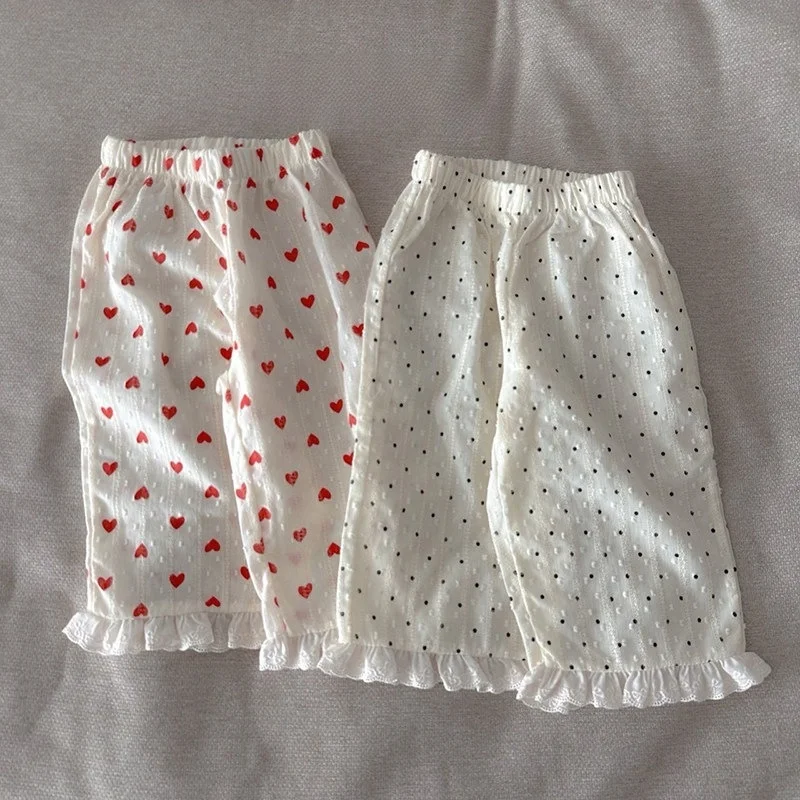 Girls' Summer Thin Pants New 2026 Korean Children's Clothing Heart Print Elastic Waist Floral Hem Casual Pants Kids Grow
Girls' Summer Thin Pants New 2026 Korean Children's Clothing Heart Print Elastic Waist Floral Hem Casual Pants Kids Grow