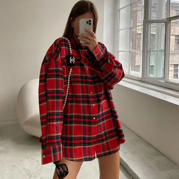INS Style 2024 Autumn New Versatile Women's Fashion Casual Red Plaid Overlay Shirt
INS Style 2024 Autumn New Versatile Women's Fashion Casual Red Plaid Overlay Shirt