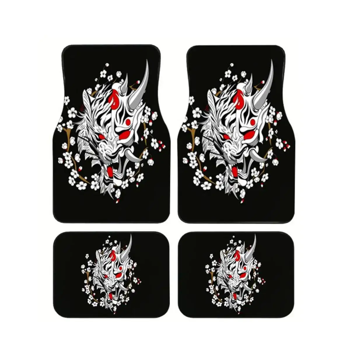 4pcs Universal Fit Japanese Hannya Demon Mask Car Floor Mats Anti-Slip Waterproof Auto Foot Carpets Set for Sedan SUV Decoration
4pcs Universal Fit Japanese Hannya Demon Mask Car Floor Mats Anti-Slip Waterproof Auto Foot Carpets Set for Sedan SUV Decoration