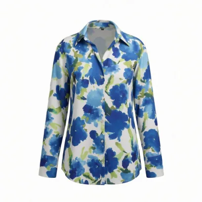 Withered Woman Clothes Shirts & Blouses Women's Clothes Shirts Tops Flip Collar Loose Silk Satin Texture Printed Drape Shirt
Withered Woman Clothes Shirts & Blouses Women's Clothes Shirts Tops Flip Collar Loose Silk Satin Texture Printed Drape Shirt