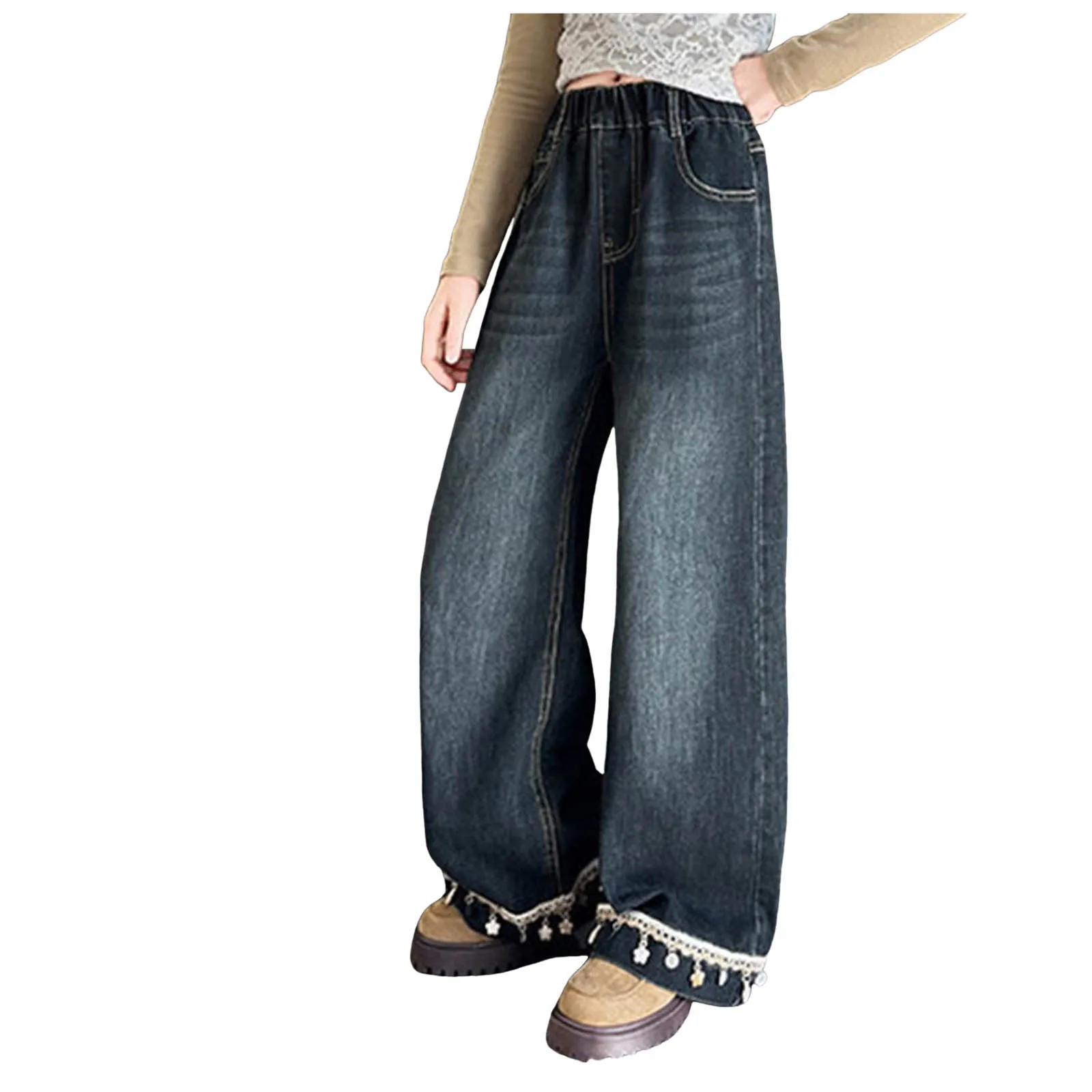 Спортивный костюм для девочек, широкие джинсы, модные джинсы с кисточками, студенческие повседневные прямые брюки, джинсовые брюки для маленьких девочек
Спортивный костюм для девочек, широкие джинсы, модные джинсы с кисточками, студенческие повседневные прямые брюки, джинсовые брюки для маленьких девочек