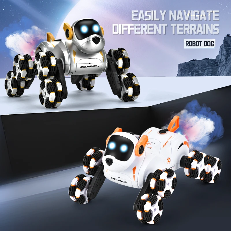 Intelligent Electric Machine Dog Eight Wheeled Tail Spray Stunt Action Remote Control Robot With Four Skills Children's kid Toy
Intelligent Electric Machine Dog Eight Wheeled Tail Spray Stunt Action Remote Control Robot With Four Skills Children's kid Toy