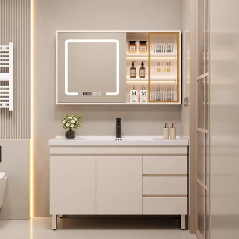Combined floor bathroom cabinet Ceramic integrated washstand Basin mirror cabinets vanity organizer shelves closet furniture
Combined floor bathroom cabinet Ceramic integrated washstand Basin mirror cabinets vanity organizer shelves closet furniture