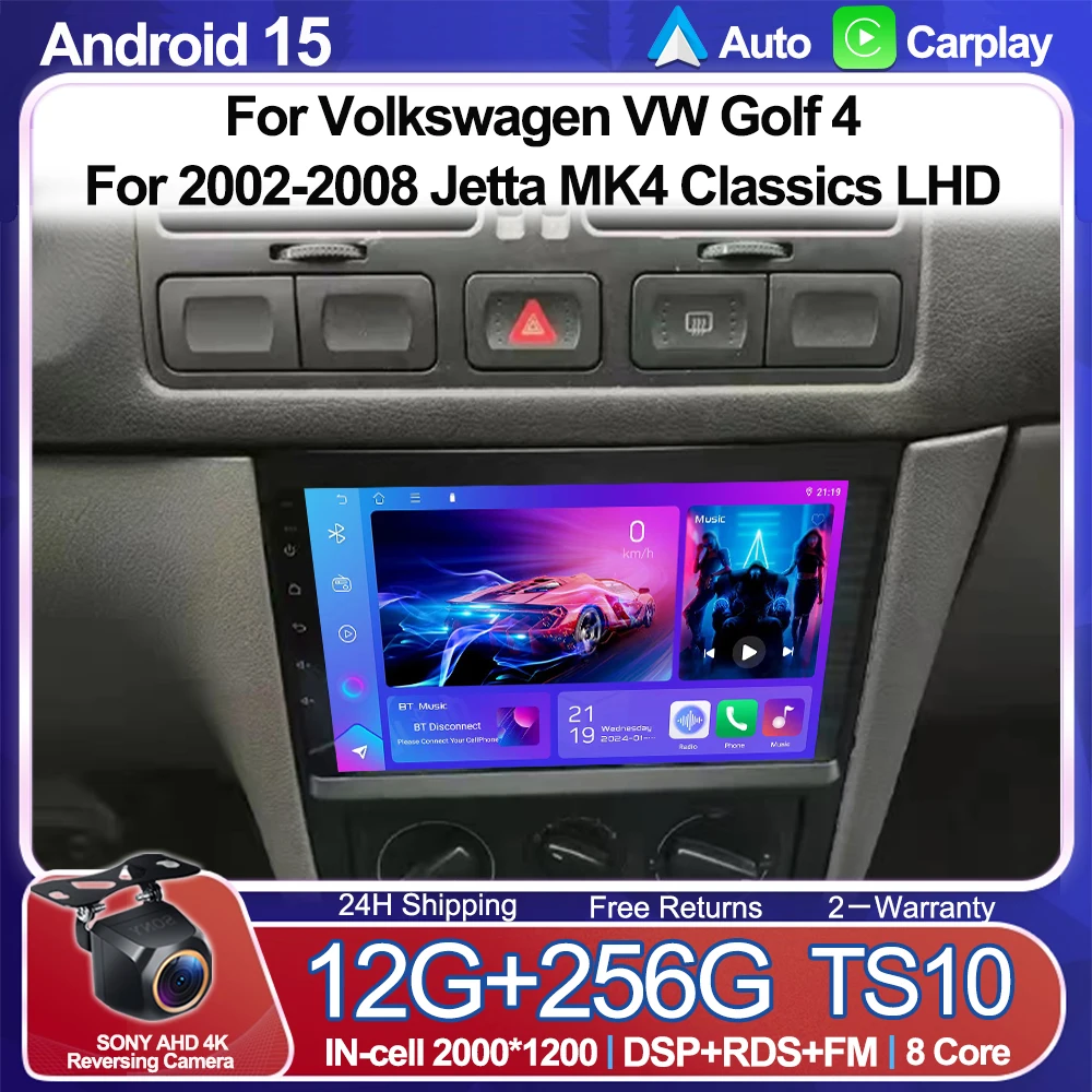 Автомобильный стерео радио для Volkswagen VW Golf 4 для 2002-2008 Jetta MK4 Classics LHD Мультимедийный плеер GPS Беспроводной Carplay Android 15
Автомобильный стерео радио для Volkswagen VW Golf 4 для 2002-2008 Jetta MK4 Classics LHD Мультимедийный плеер GPS Беспроводной Carplay Android 15