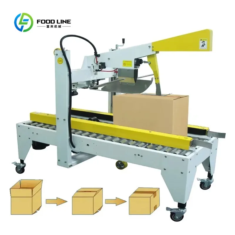 Customized Automatic case Closing Small Carton Box Sealing Machine Edge Sealing and Carton Packing Box Making Machine