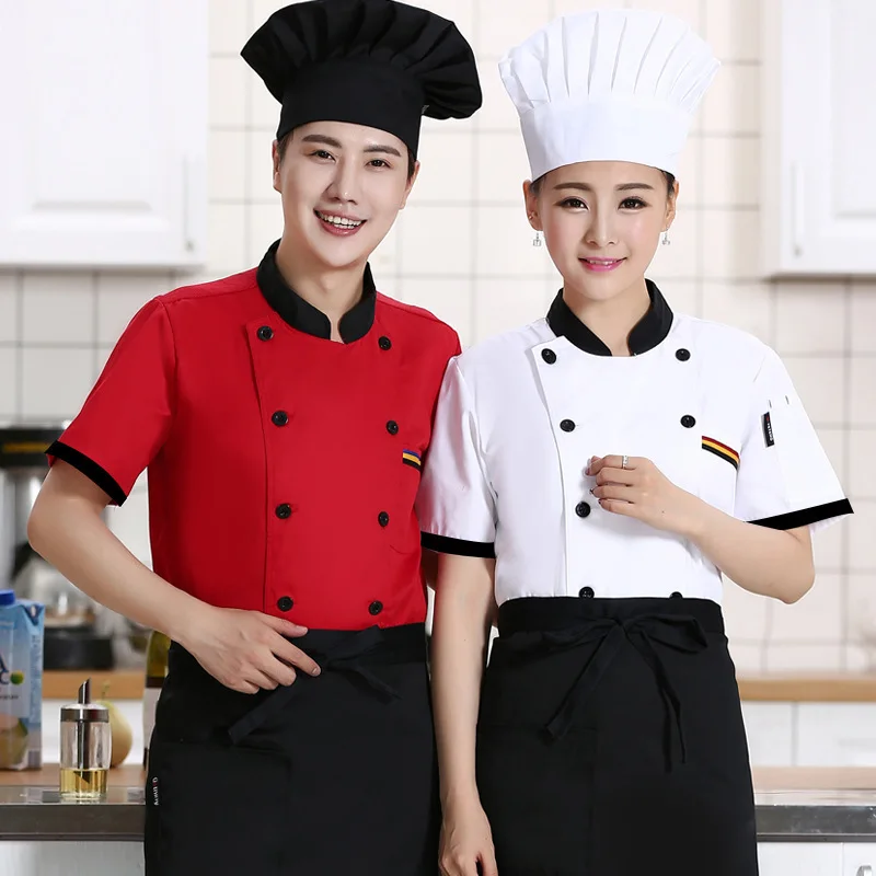 Chef Work Clothes Short-sleeved Summer Thin Cake Pastry Chef Clothes Long-sleeved Men and Women Kitchen Breathable Work Clothes 
Chef Work Clothes Short-sleeved Summer Thin Cake Pastry Chef Clothes Long-sleeved Men and Women Kitchen Breathable Work Clothes