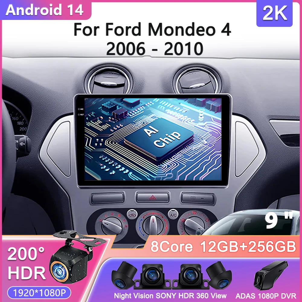 Android 14 For Ford Mondeo 4 2006 - 2010 Car Radio Multimedia Video Player Navigation GPS No 2din DVD Screen Head Unit
Android 14 For Ford Mondeo 4 2006 - 2010 Car Radio Multimedia Video Player Navigation GPS No 2din DVD Screen Head Unit