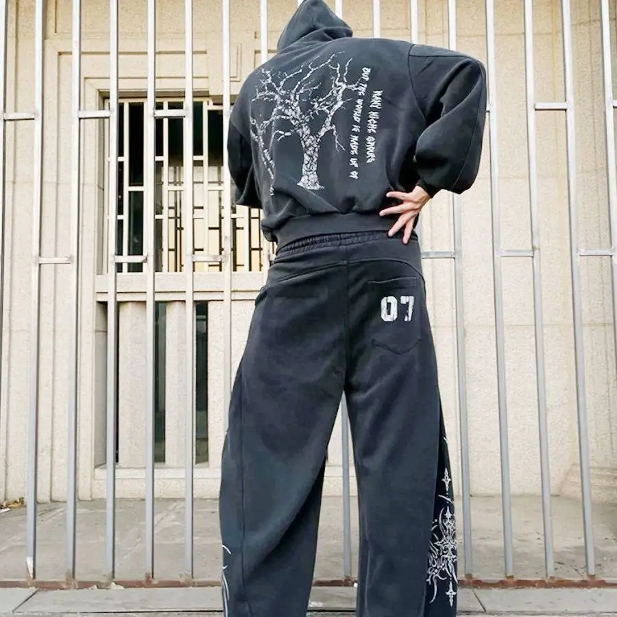 Спортивные штаны с готическим принтом, комплекты из 2 предметов, женская одежда, уличная стирка, старые спортивные штаны в стиле ретро, мужская одежда, спортивный костюм, мужская одежда, толстовка
Спортивные штаны с готическим принтом, комплекты из 2 предметов, женская одежда, уличная стирка, старые спортивные штаны в стиле ретро, мужская одежда, спортивный костюм, мужская одежда, толстовка