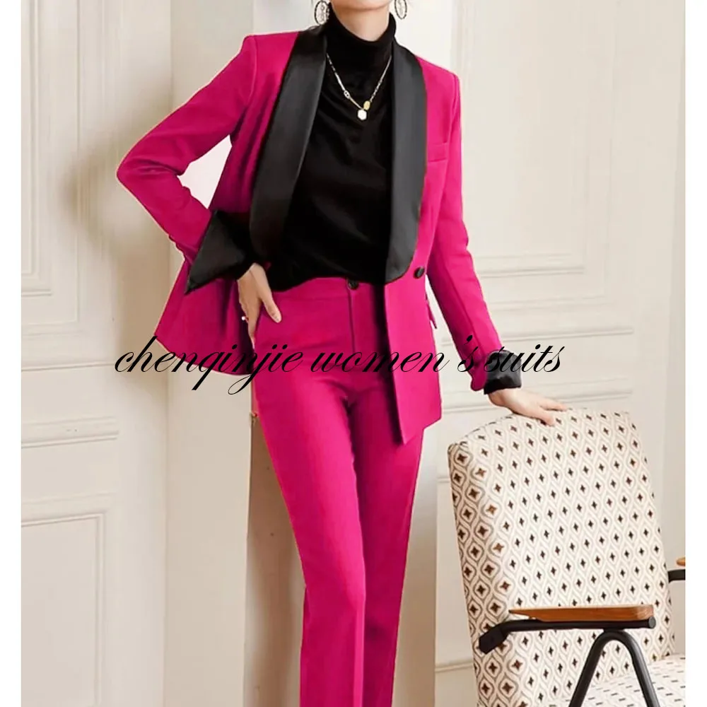 Luxury Women's Blazer Suits Slim Fit Fashion Double Breasted Black Shawl Lapel Outerwear Elegant Office Lady 2 Piece Jacket Pant
Luxury Women's Blazer Suits Slim Fit Fashion Double Breasted Black Shawl Lapel Outerwear Elegant Office Lady 2 Piece Jacket Pant