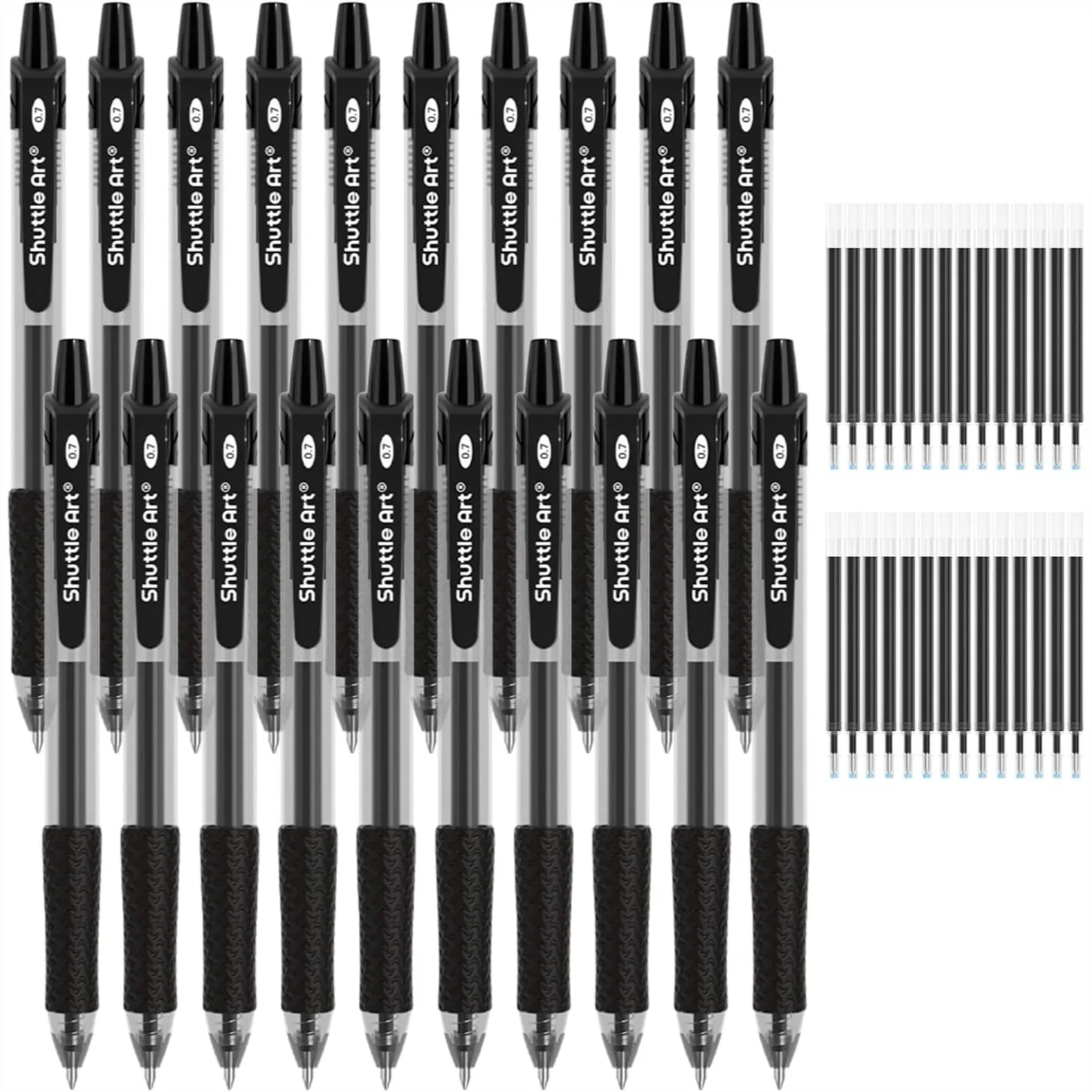 48 Pack Black Gel Pens, 20 Pens with 28 Refills, Retractable Medium Point Rollerball Pens Smooth Writing with Comfortable Grip
48 Pack Black Gel Pens, 20 Pens with 28 Refills, Retractable Medium Point Rollerball Pens Smooth Writing with Comfortable Grip