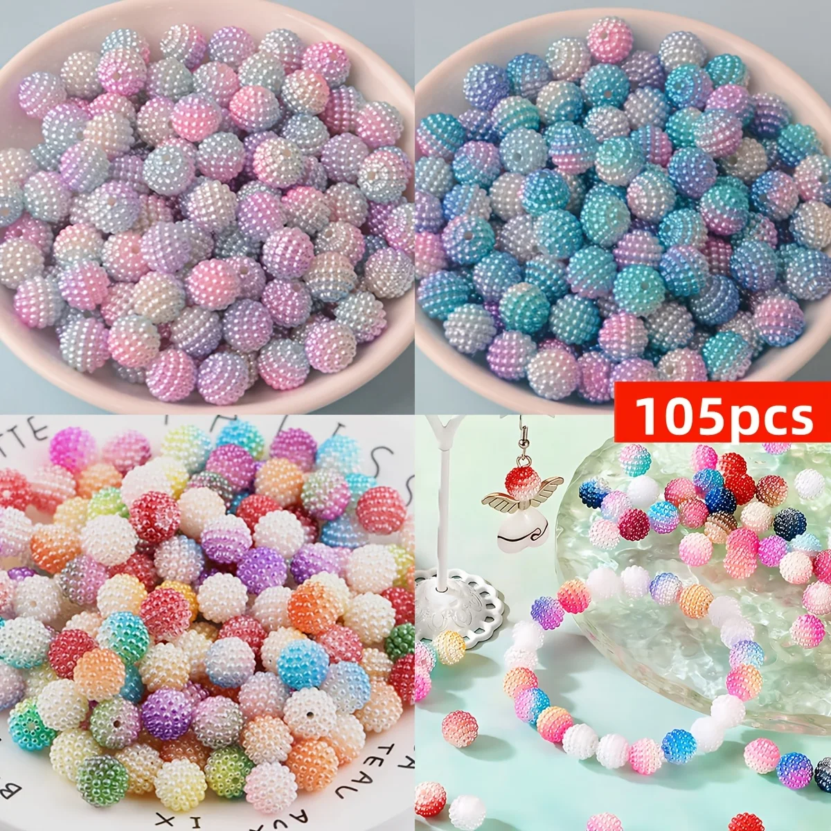 105pcs 10mm Blue+Purple+Pink+Mixed Gradient Bayberry Beads - Acrylic Loose Beads for DIY Wedding Decor, Handmade
105pcs 10mm Blue+Purple+Pink+Mixed Gradient Bayberry Beads - Acrylic Loose Beads for DIY Wedding Decor, Handmade