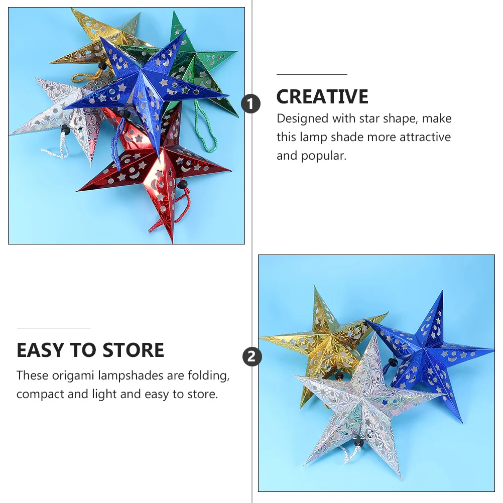 6 Pcs Pentagram Lampshade Christmas Decorations 3D Paper Interior Tool Pendants Exquisite
6 Pcs Pentagram Lampshade Christmas Decorations 3D Paper Interior Tool Pendants Exquisite
