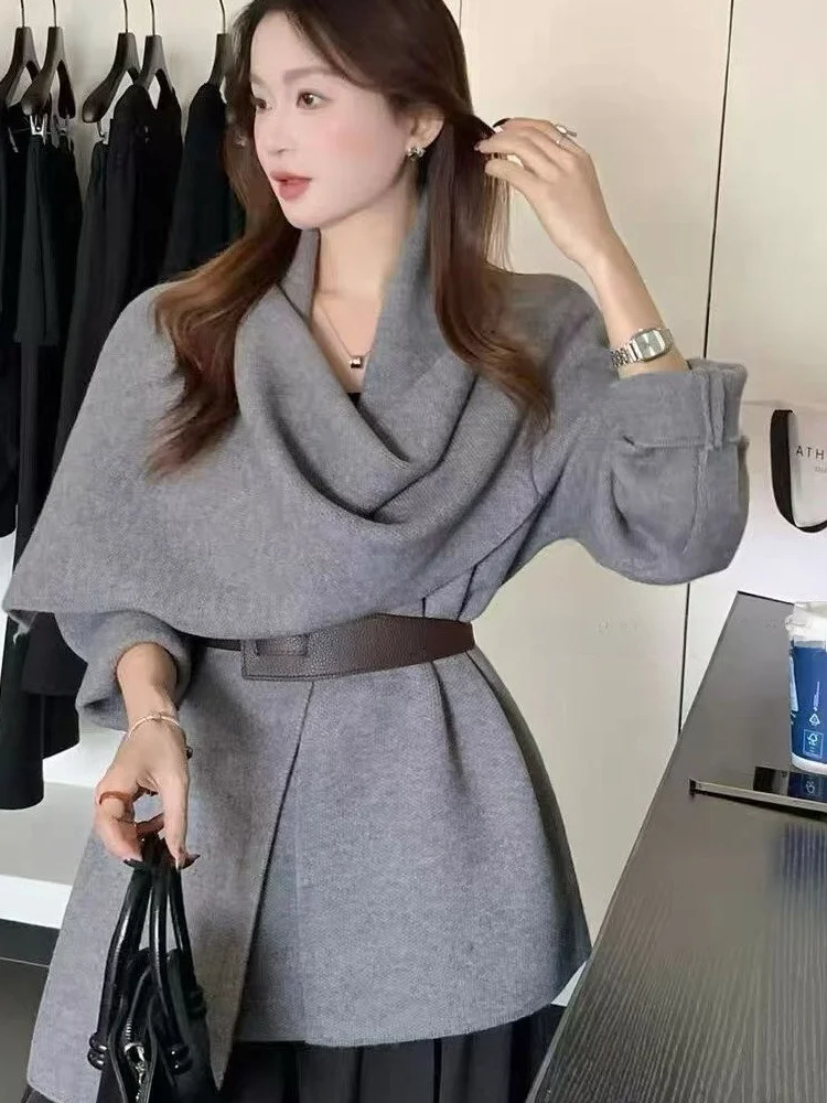 Loose Knitted Cardigan Coat with Scarf Ne Design Casual Aosphere Belted Irregular Outerwear Korean Sle Long Sve Sweater
Loose Knitted Cardigan Coat with Scarf Ne Design Casual Aosphere Belted Irregular Outerwear Korean Sle Long Sve Sweater