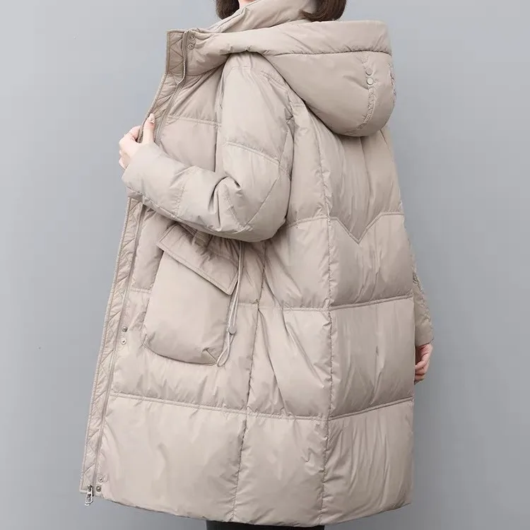 Spring and Autumn Winter Thick Outdoor Ins Wind Medium Long Simple Leisure White Duck Down Jacket for Women
Spring and Autumn Winter Thick Outdoor Ins Wind Medium Long Simple Leisure White Duck Down Jacket for Women