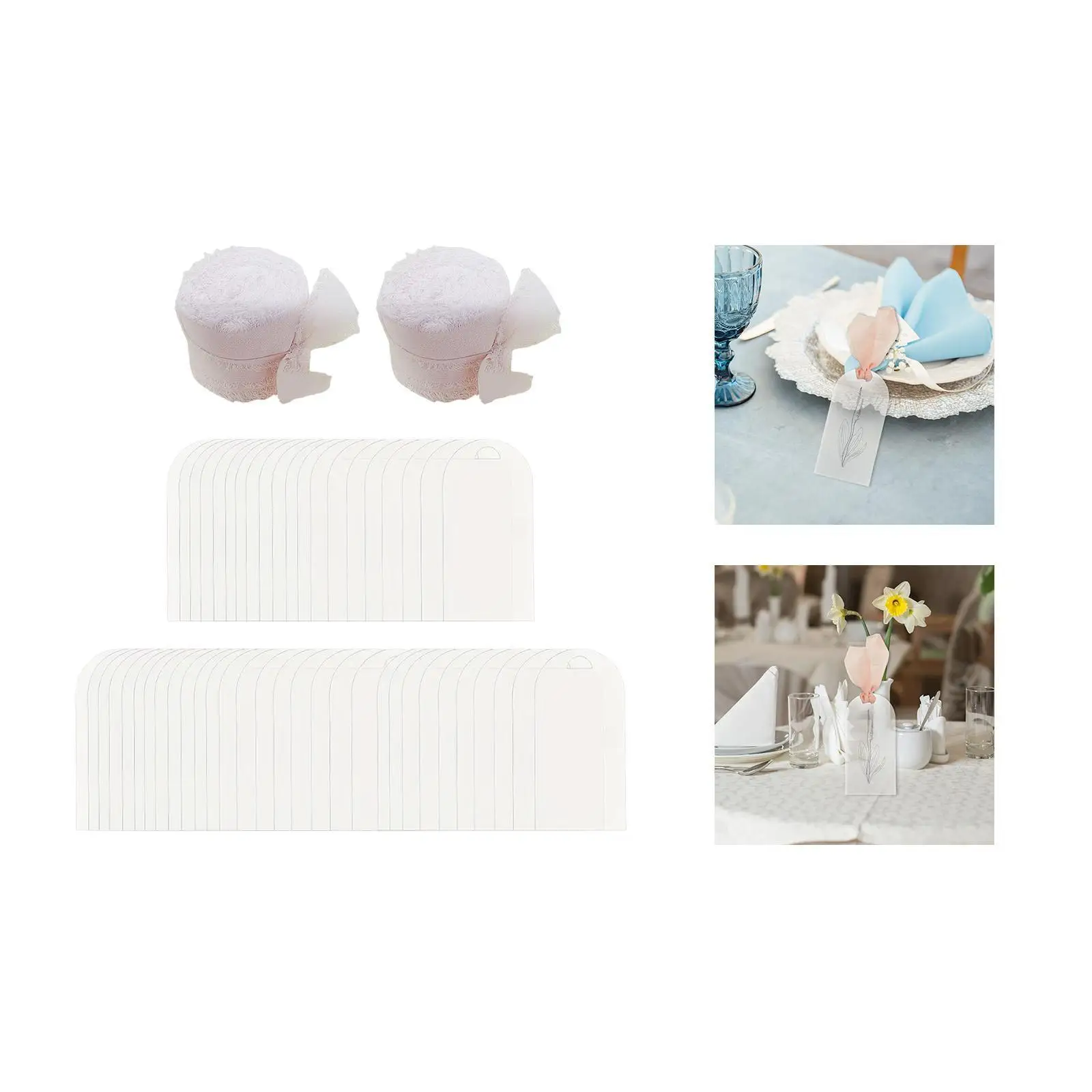 50 Pieces Acrylic Place Cards with 2 Rolls Ribbon Name Tags for Event Wedding Table Decor Birthday Dinner Parties Centerpiece
50 Pieces Acrylic Place Cards with 2 Rolls Ribbon Name Tags for Event Wedding Table Decor Birthday Dinner Parties Centerpiece