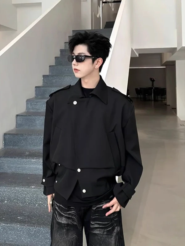 Shoulder Pad Jacket Men's Style Short Double Collar Shape Korean Barn Windbreaker High Sensation Cool Short Top Outerwear
Shoulder Pad Jacket Men's Style Short Double Collar Shape Korean Barn Windbreaker High Sensation Cool Short Top Outerwear