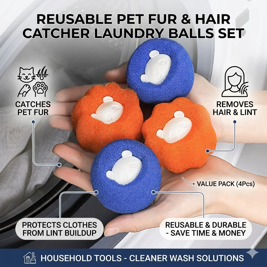 Laundry Ball Reusable Washing Machine Hair Catcher Pet Fur Lint Remover Cleaning Catcher Mesh Pouch Household Tools 4/8Pcs
Laundry Ball Reusable Washing Machine Hair Catcher Pet Fur Lint Remover Cleaning Catcher Mesh Pouch Household Tools 4/8Pcs