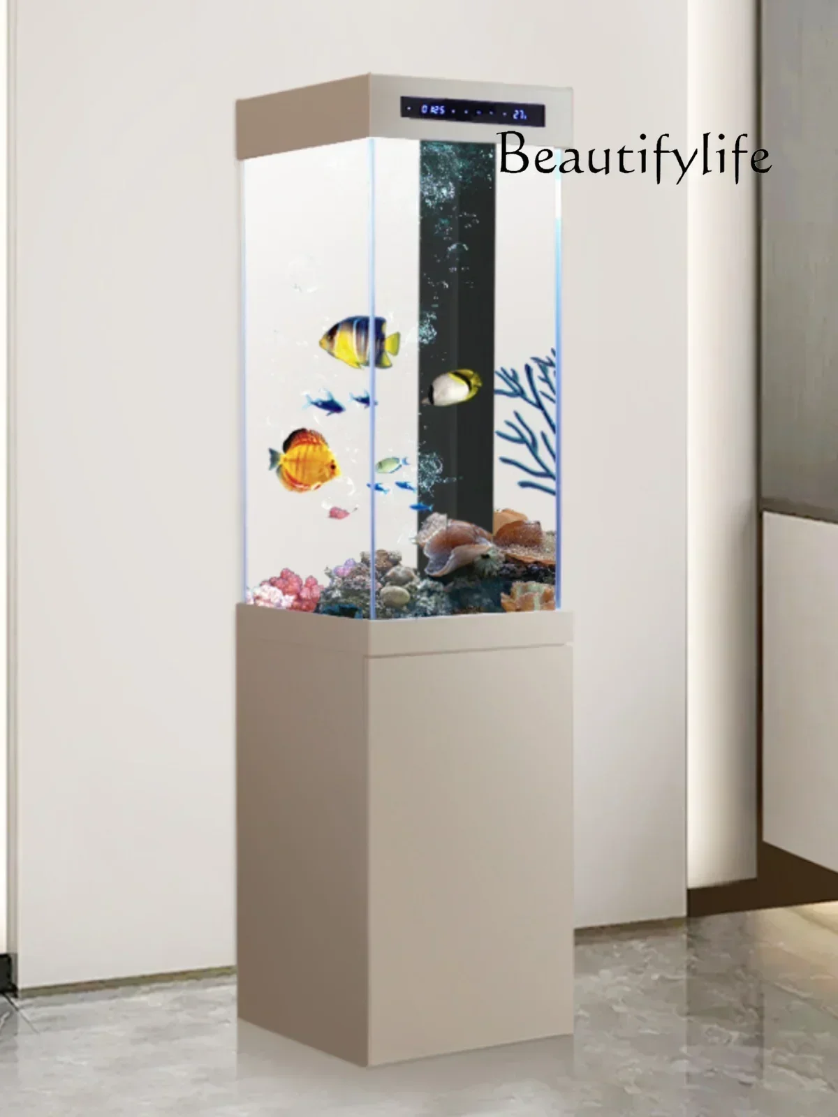 Goldfish tank living room small floor-to-wall home landscaping ultra-white glass vertical square ecological bottom filter
Goldfish tank living room small floor-to-wall home landscaping ultra-white glass vertical square ecological bottom filter