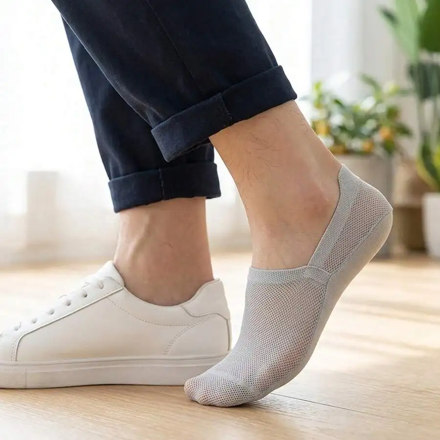 Summer Mesh Mens Ice Silk No-Show Socks Breathable Sweat Absorbent Anti-Slip Heel Invisible Boat Socks
Summer Mesh Mens Ice Silk No-Show Socks Breathable Sweat Absorbent Anti-Slip Heel Invisible Boat Socks