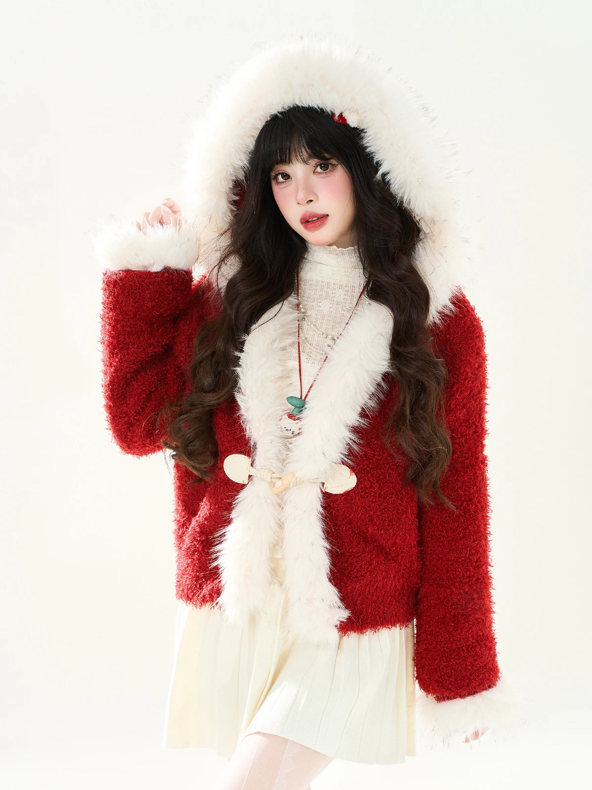 ENJOG Winter Thiened Red Fur Collar Women's Knitted Hat Loose Fit Coat Casual Sle Polyester Fiber Long Sve Cardigan
ENJOG Winter Thiened Red Fur Collar Women's Knitted Hat Loose Fit Coat Casual Sle Polyester Fiber Long Sve Cardigan