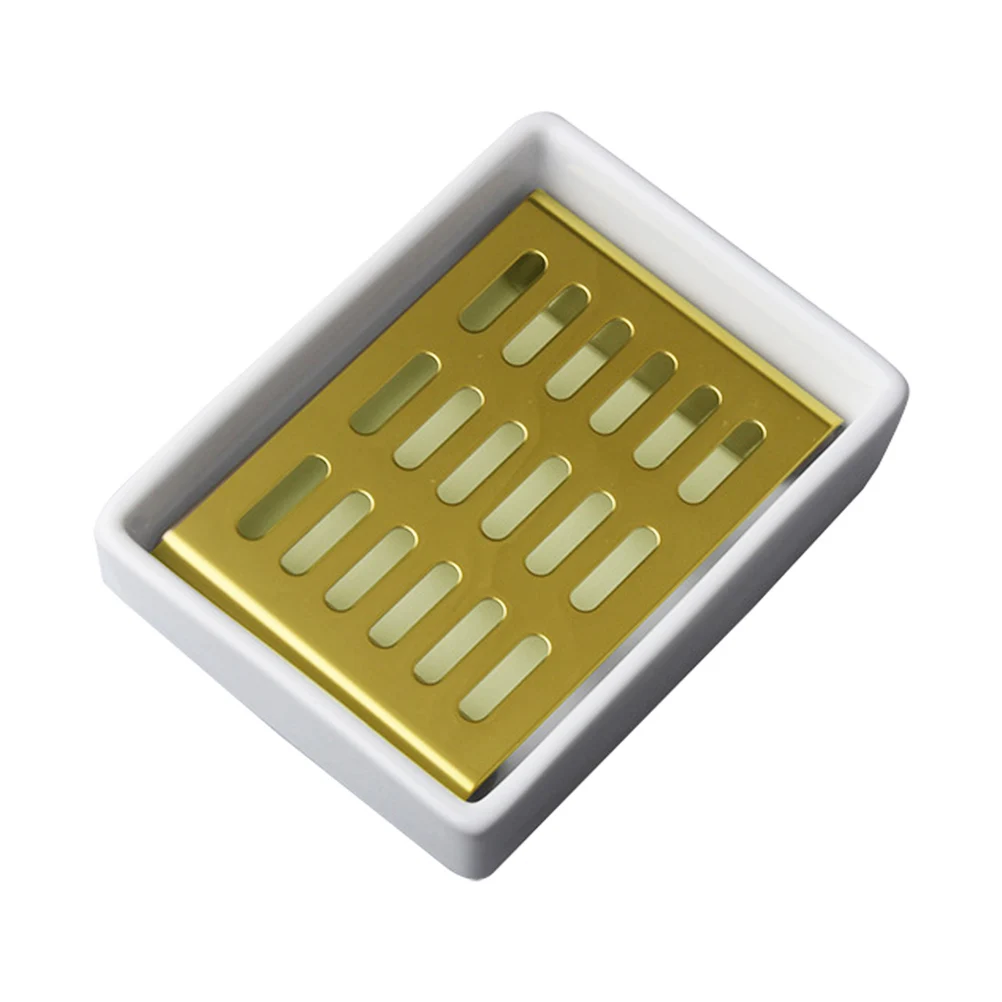 Double Layer Ceramic Soap Dish with Stainless Steel Frame Removable Insert for Easy Clean Bathroom Kitchen Tub Golden
Double Layer Ceramic Soap Dish with Stainless Steel Frame Removable Insert for Easy Clean Bathroom Kitchen Tub Golden