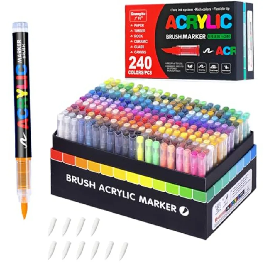 Acrylic Paint Markers, with Direct-Liquid Ink Control System, Professional-Grade Paint Pen for Rock Painting, Canvas, Glass, Pl
Acrylic Paint Markers, with Direct-Liquid Ink Control System, Professional-Grade Paint Pen for Rock Painting, Canvas, Glass, Pl