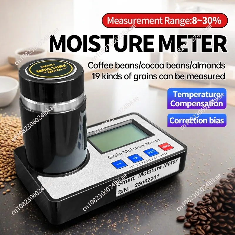 Grain moisture meter water content tester for coffee beans, cocoa beans, and cereal - moisture analyzer
Grain moisture meter water content tester for coffee beans, cocoa beans, and cereal - moisture analyzer