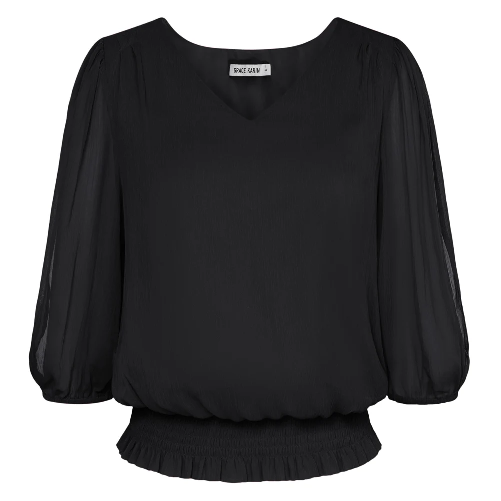 GK Women's Summer T-shirt Elastic Hem Tops Casual 3/4 Slit-Sleeve V Neck Chiffon Breathable Elegant Pullover Tops Streetwear
GK Women's Summer T-shirt Elastic Hem Tops Casual 3/4 Slit-Sleeve V Neck Chiffon Breathable Elegant Pullover Tops Streetwear