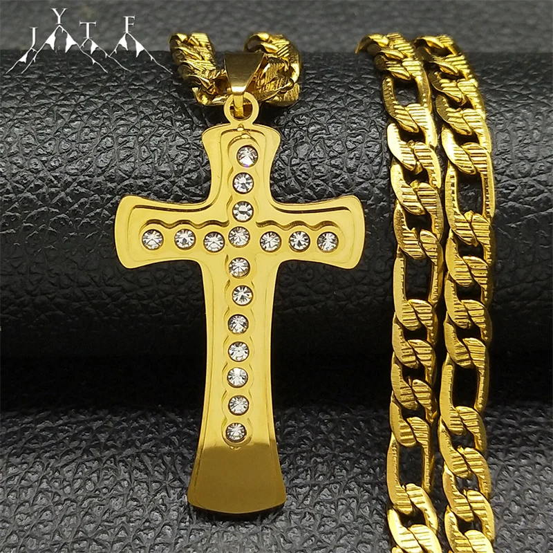 Christian Rhinestones Jesus Cross Pendant Necklace for Women Men Gold Color Stainless Steel Catholic Hip Hop Chain Jewelry Gift
Christian Rhinestones Jesus Cross Pendant Necklace for Women Men Gold Color Stainless Steel Catholic Hip Hop Chain Jewelry Gift