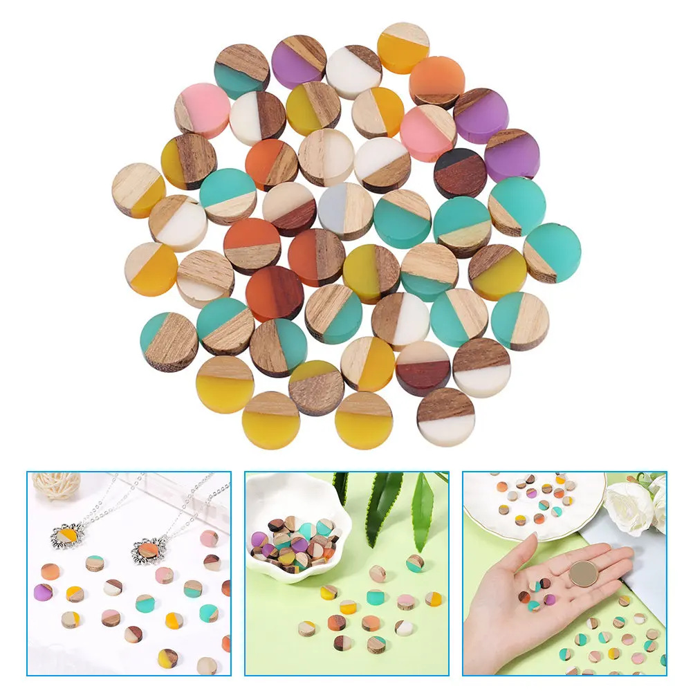 50pcs Wood With Resin Cabochons Flatback Diy Jewelry Making Findings Craft Materials For Necklace Bracelet Pendant Supplies
50pcs Wood With Resin Cabochons Flatback Diy Jewelry Making Findings Craft Materials For Necklace Bracelet Pendant Supplies