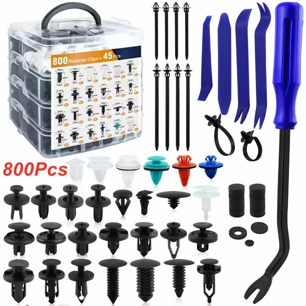 New 800pcs Auto Fastener Clip Kit Fender Rivet Clips Auto Body Push Retainer Pin Rivet Bumper Door Trim Panel Retainer Repair
New 800pcs Auto Fastener Clip Kit Fender Rivet Clips Auto Body Push Retainer Pin Rivet Bumper Door Trim Panel Retainer Repair