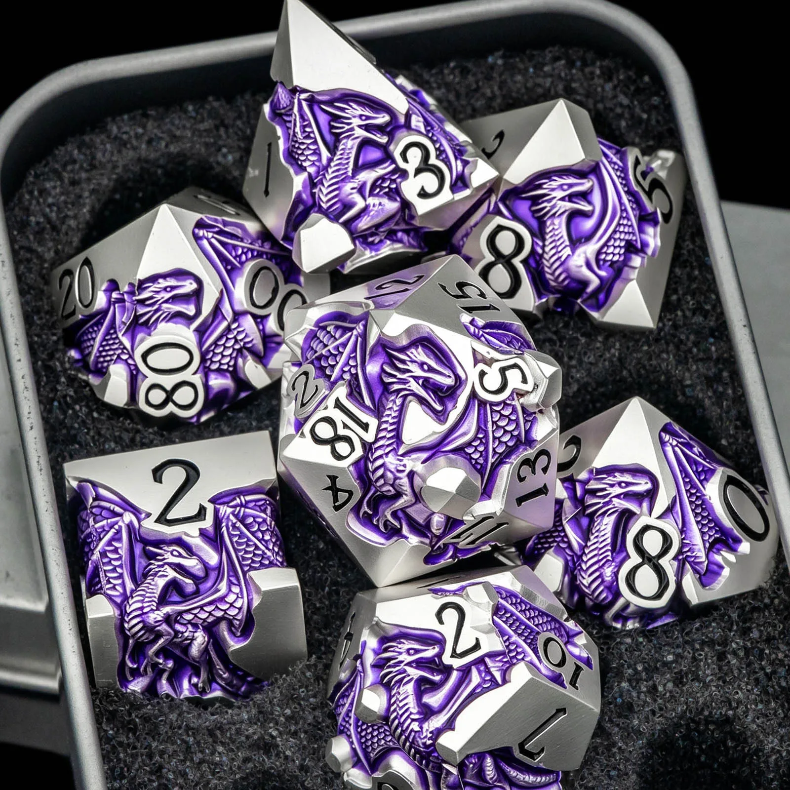 Dragon DND Dice Set for Role Playing Game, Metal D&D Dice Set Dungeon and Dragon, Polyhedral D and D Dice D20 D12 D10 D8 D6 D4
Dragon DND Dice Set for Role Playing Game, Metal D&D Dice Set Dungeon and Dragon, Polyhedral D and D Dice D20 D12 D10 D8 D6 D4