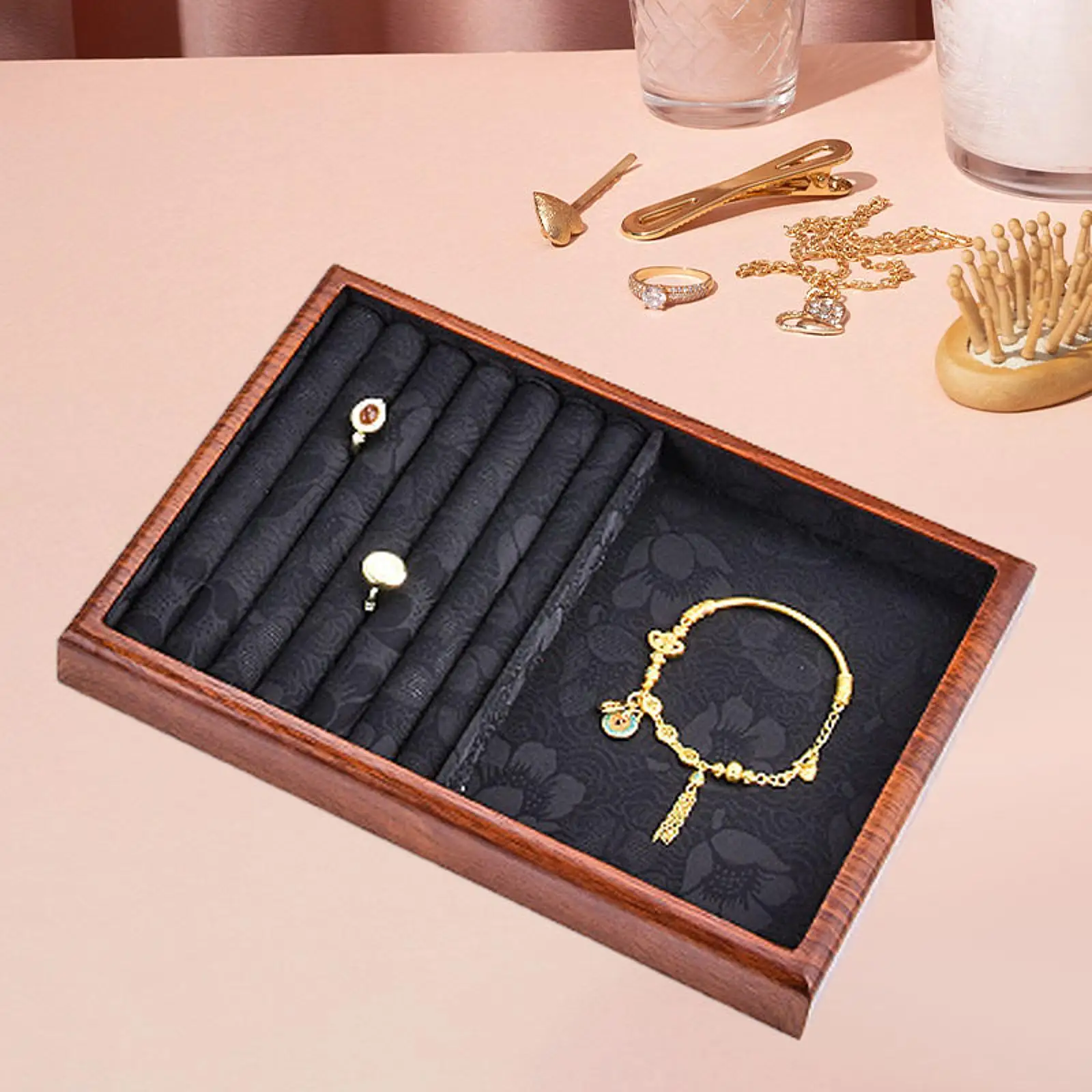 Wooden Jewelry Tray Portable Exquisite Jewellery Holder Stylish Jewelry Organize for Ring Bracelet Earrings Necklace Showcase
Wooden Jewelry Tray Portable Exquisite Jewellery Holder Stylish Jewelry Organize for Ring Bracelet Earrings Necklace Showcase