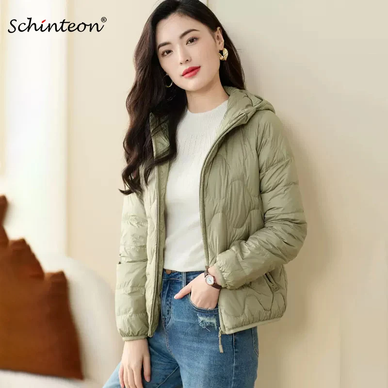 Schinteon Women 90% White Duck Down Lightweight Jacket with Hood Autumn Winter Outwear High Quality Short Coat 2024 New
Schinteon Women 90% White Duck Down Lightweight Jacket with Hood Autumn Winter Outwear High Quality Short Coat 2024 New